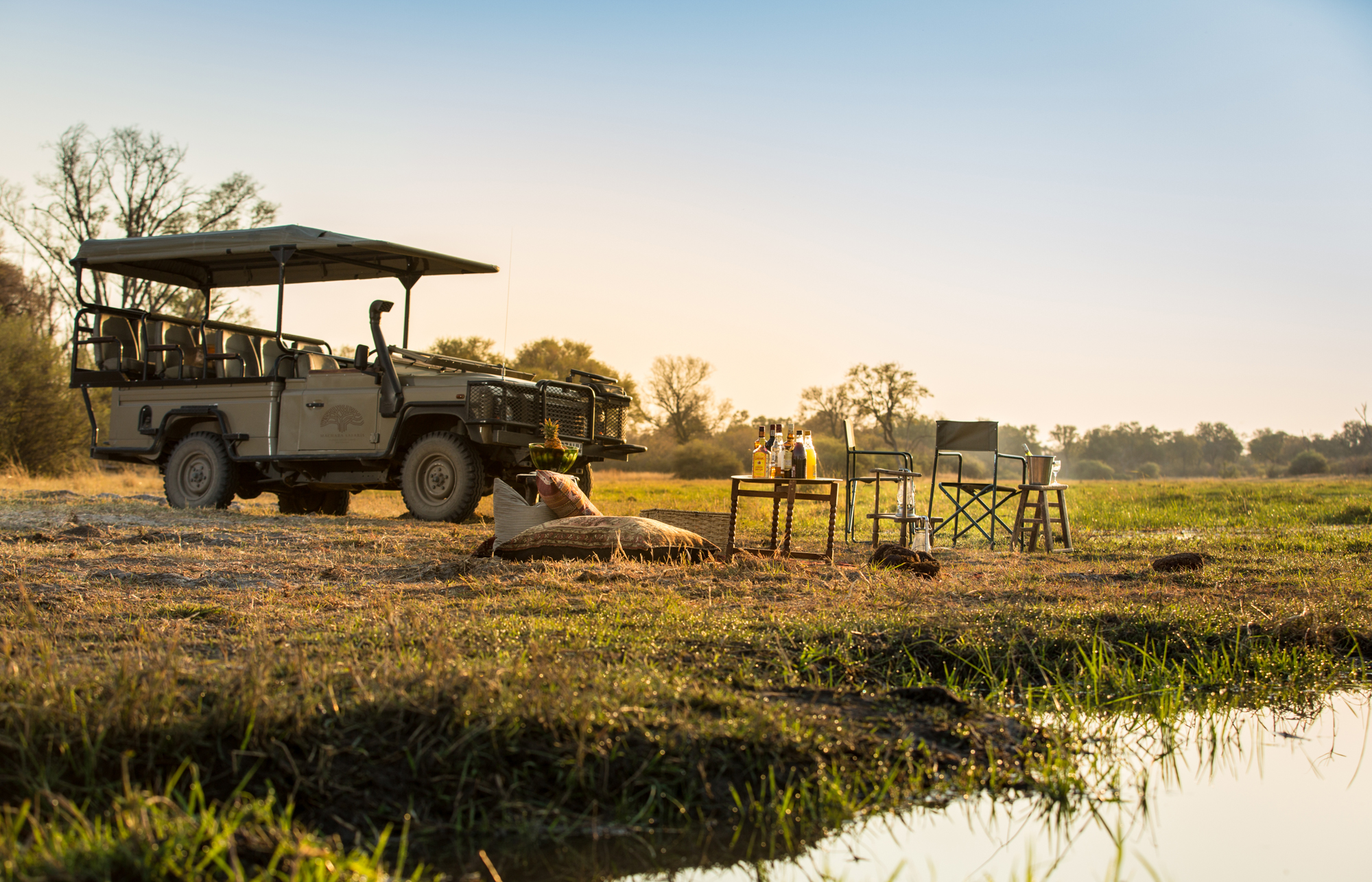 Sundowner moment in Botswana’s Okavango Delta_4x4 Guided Safari_Classic Botswana overland experience_Mtembezi Safaris