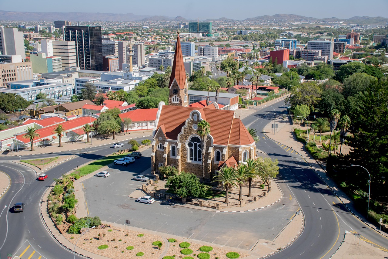 Christuskirche church in Windhoek, Namibia, historic landmark_Mtembezi African Safaris_3 Days Swakopmund Camping Safari from Windhoek